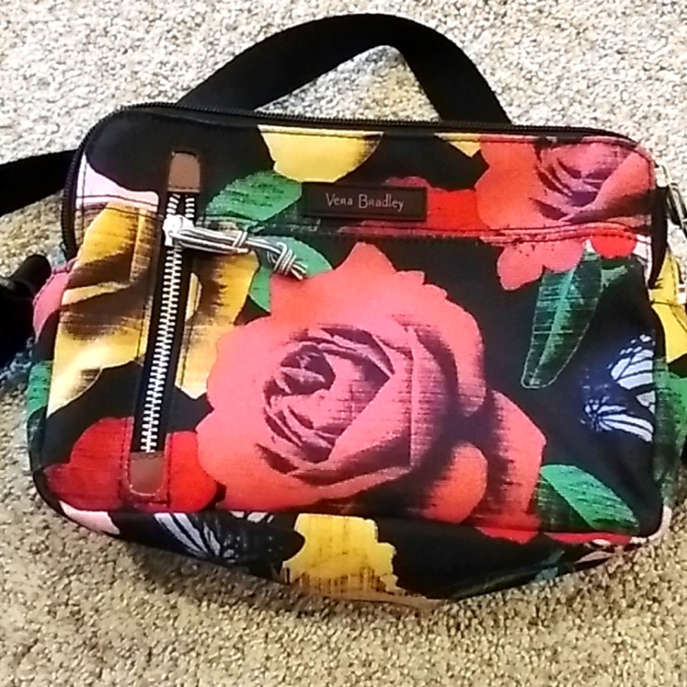 Vera Bradley "On the Horizon" crossbody purse in "Havana Rose" canvas - EUC